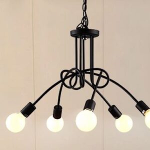 Kettil Customisable Spider Web Creative Lamp - black 5 bulbs