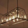 Kjell Glass Case Quadriplet Hanging Lamp - sdie view lights on