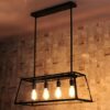 Kjell Glass Case Quadriplet Hanging Lamp - side view