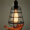 Spider Web Cage Single Bulb Hanging Light-Light on