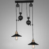 BORGHILD Twin Headed Disk Weighted Hanging Lamp