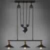 BORGHILDI Triple Headed Disk Weighted Hanging Lamp