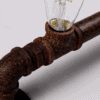  Indrustrial Rustic Pipe Line Quadriplet Lamps - off