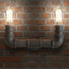 Indrustrial Rustic Pipe Line Twin Lamps - front