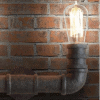 Indrustrial Rustic Pipe Line Twin Lamps - front closeup