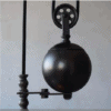 Twin Headed Disk Weighted Hanging Lamp - top detailing
