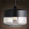 Comtemparary Glass jar Hanging Lamp - black design 3