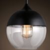 Comtemparary Glass jar Hanging Lamp - black design 4