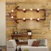 Creative Industrial Pipe Arrow Formation Lamp -living room
