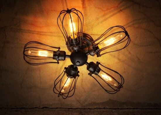 Five Leaflet Uranium Ceiling Fan Lamp - bottom view