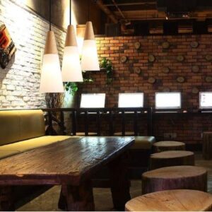 Half Wood Hang Lamp- cafe design 3