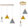 Wooden Top Cone Hanging Lamp - set