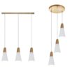 Wooden Top Cone Hanging Lamp - set white