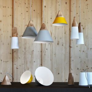 Wooden Top Cone Hanging Lamp - set2