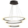 Alvar Triple Halo Hanging Lighting - black triple ring