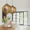 Hexagonal Cage Encasement Lamp-dining table