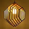 Hexagonal Cage Encasement Lamp-front on