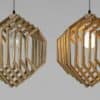 Hexagonal Cage Encasement Lamp-on off