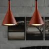 Frosted Conical Flask Lamp - red set of 2