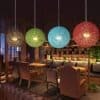 Rattatoon Rattan Globe Pendant Lamp - mixed colors