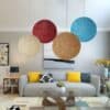 Rattatoon Rattan Globe Pendant Lamp - mixed colors 2