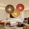 Rattatoon Rattan Globe Pendant Lamp - mixed colors 6