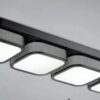 Square Pillow Ceiling Lamp - black 4 head