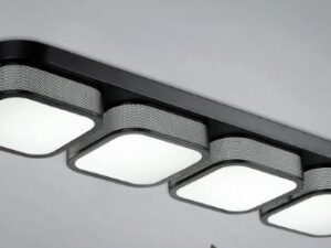 Square Pillow Ceiling Lamp - black 4 head