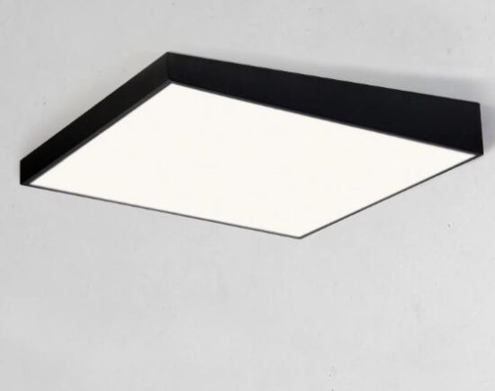 Squarely Inclined Ceiling Lamp- front black