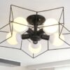 Star Frame Ceiling Lamp - bottom black