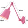 FRIDEBORG Classic Wall Lamp pink dimensions