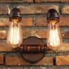 Twin Overhang wallpipe Lamp- front 2