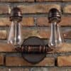 Twin Overhang wallpipe Lamp- front 3