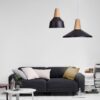 AGNES Solid Wood & Aluminum Ceiling Light living room light black
