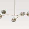 Roluudo Hanging Lamp - Gold 5 bulb model with grey glass