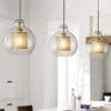 Clear Glass Pendant Light - Convex