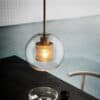Clear Glass Pendant Light - Round3