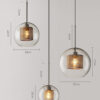 Clear Glass Pendant Light - size