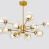 Egilja-Bubble-Pop-Hanging-Lamp-12-head-model-gold-with-brown-tinted-glass