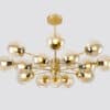 Egilja-Bubble-Pop-Hanging-Lamp-16-head-model-gold-with-brown-tinted-glass