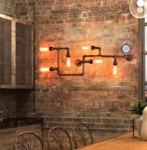 Gostavo Industrial Pipe Wall Lamp dining living lights