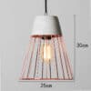 Iron Art Cement:Wooden Pendant Lamp - Cone Rose Gold