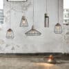 Iron Art Cement:Wooden Pendant Lamp - Front