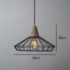 Iron Art Cement:Wooden Pendant Lamp - Triangle Black