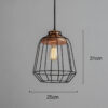 Iron Art Cement:Wooden Pendant Lamp - Wooden Cage Black