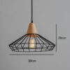 Iron Art Cement:Wooden Pendant Lamp - Wooden Triangle Black