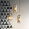 Ramoona Clear Glass Metal Grill Pendant Lamp