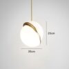Srokinoo Splice Ball Pendant Lamp dimensions 25cm