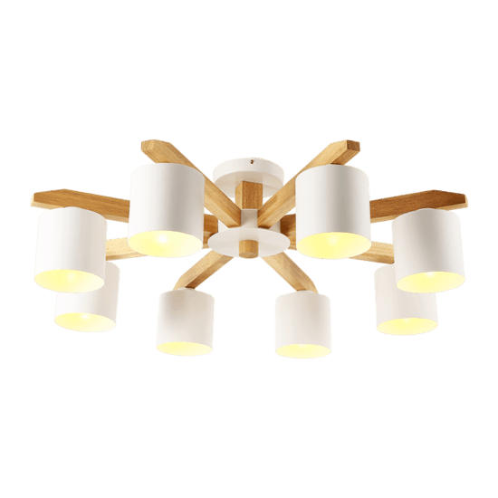 Wooden Macaron Pendant Lamp- Front