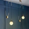 Golden Lift Glass Ball Pendant Light- Lifestyle5